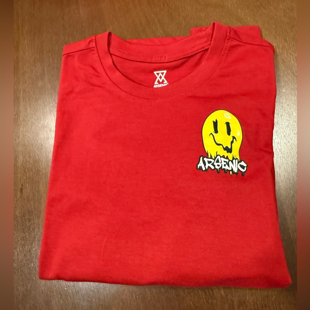 Red Kids T-Shirt with Smiley Graphic
